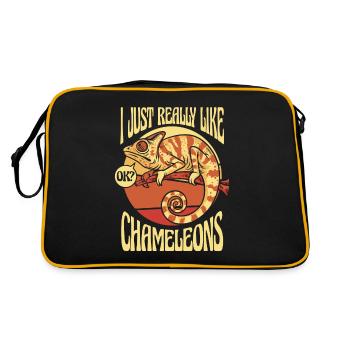 Just Really Like Chameleons Veiled Panther Lover - Retro Bag - black/gold - Back