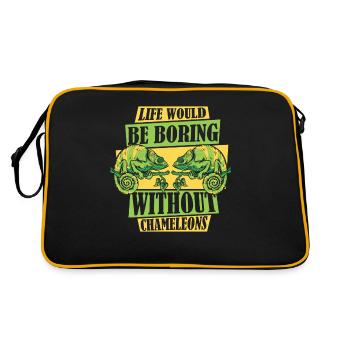 Life Would Be Boring Without Chameleons Panther - Retro Bag - black/gold - Back