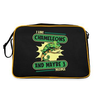 I Like Chameleons And Maybe 3 People Panther - Retro Bag - black/gold - Back