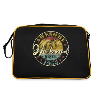 66ème anniversaire de mariage grand mari depuis 1958 rétro - Sac Retro - noir/or - Dos