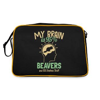 My Brain is 95% Beavers Castor Canadensis - Retro Bag - black/gold - Back