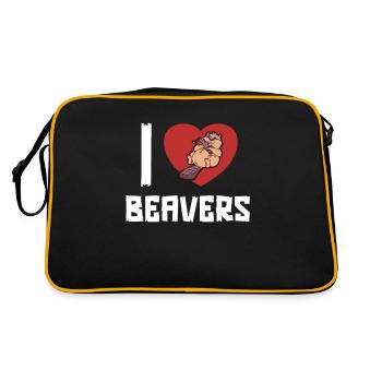 J’adore les castors Castor Eurasien Castor Canadensis Castor - Sac Retro - noir/or - Dos