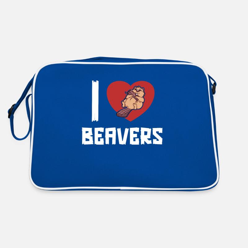Ich liebe Biber Eurasischer Rizinus Canadensis Biber Retro Tasche