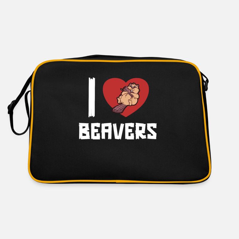 J’adore les castors Castor Eurasien Castor Canadensis Castor - Sac Retro - noir/or
