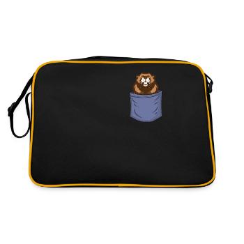 Beaver Chest Pocket Eurasian Castor Canadensis - Retro Bag - black/gold - Back