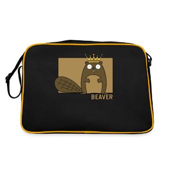 Beaver Doodle Chinois Hanzi Eurasien Nord - Sac Retro - noir/or - Dos