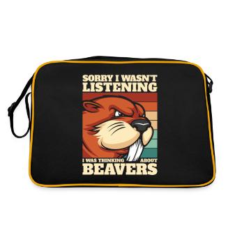Was Thinking About Beavers Castor Canadensis - Retro Bag - black/gold - Back