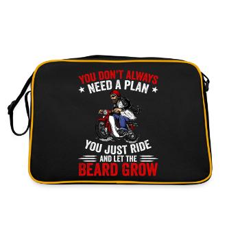 Motorcycle Beard Biker Full Beard Bike Rocker - Sac Retro - noir/or - Dos