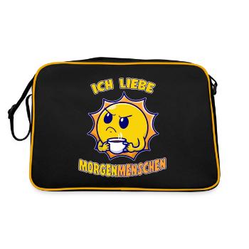 I Love Morning People Coffee Mug Sun Funny - Retro Bag - black/gold - Back