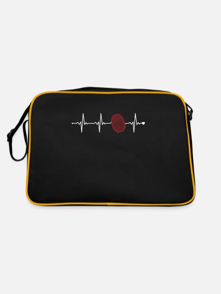 Forensics Heartbeat Science Psychology Forensic - Retro Bag - black/gold - Back