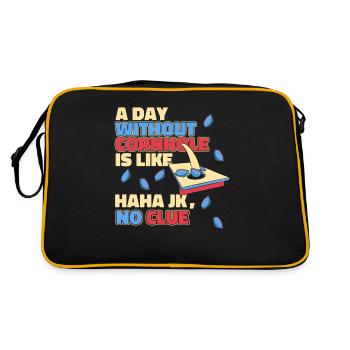 Ein Tag ohne Cornhole ist wie ein Sitzsack mit Brettern - Retro Tasche - Schwarz/Gold - Hinten