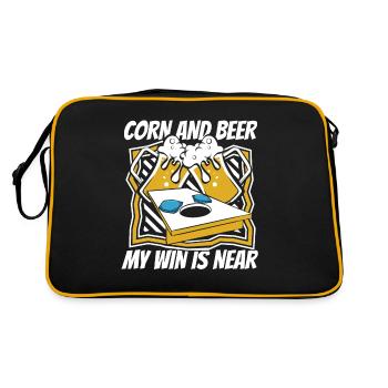 Corn And Beer My Win Is Near Game Boards Bean Bag - Retro Bag - black/gold - Back