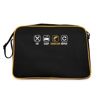 Eat Sleep Chameleon Repeat Panther Veiled Lover - Retro Bag - black/gold - Back
