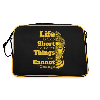 Life Is Too Short To Force Things Buddhist Statue - Retro Bag - black/gold - Back