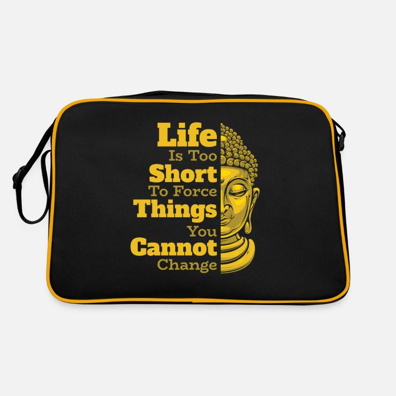 Das Leben ist zu kurz, um Dinge zu erzwingen Buddhistische Statue Retro Tasche