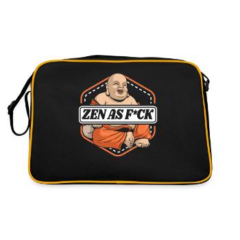 Zen Comme Fuck Bouddhiste Symbole Statue Prêtre Bouddhisme - Sac Retro - noir/or - Dos