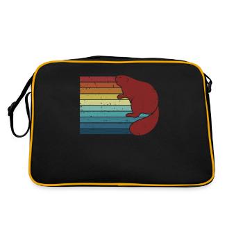 Retro Castor Canadensis Eurasien d’Amérique du Nord - Sac Retro - noir/or - Dos