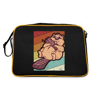 Rétro Eurasien Castor Canadensis Nord-Américain - Sac Retro - noir/or - Dos