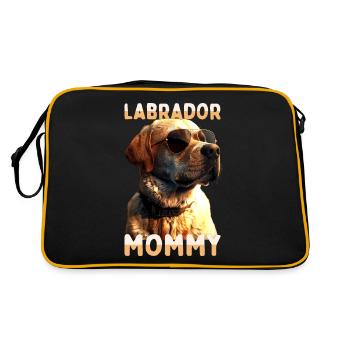 Labrador Mommy Mama Muttertag Labrador Retriever - Retro Tasche - Schwarz/Gold - Hinten