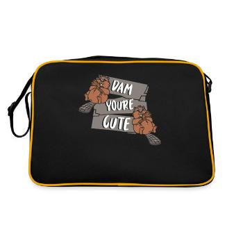 Dam You're Cute Castor Canadensis North American - Retro Bag - black/gold - Back