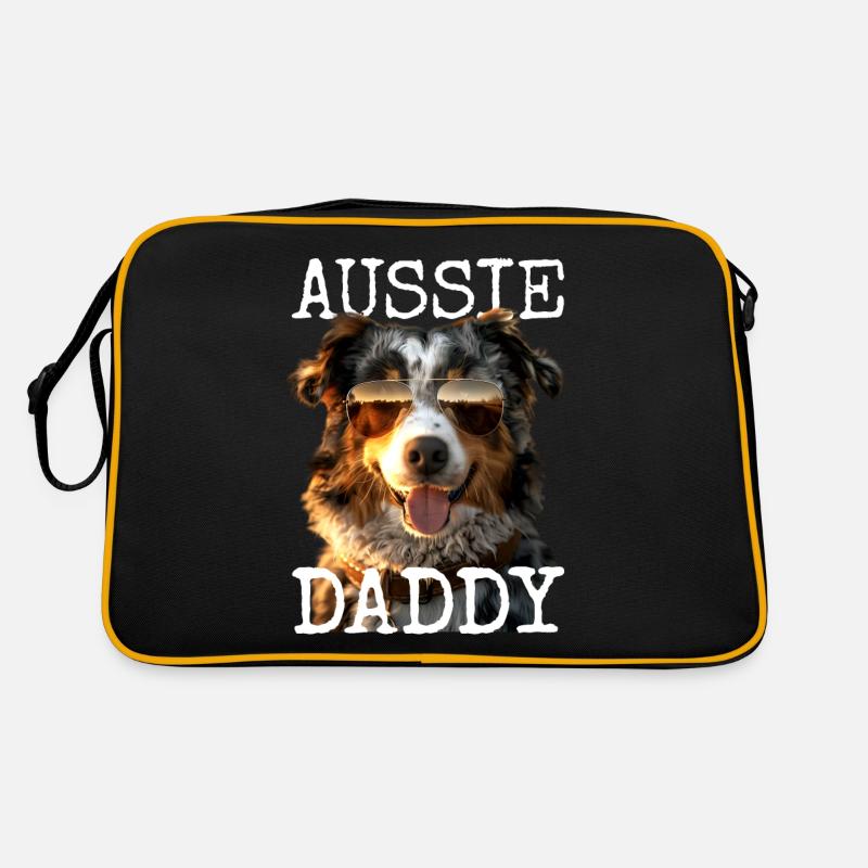 Aussie Daddy Papa Vatertag Dad Australian Shepherd Retro Tasche