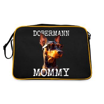 Doberman Maman Maman Mère Fête des Mères Maman Doberman - Sac Retro - noir/or - Dos