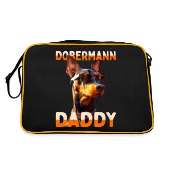 Doberman Papa Papa Papa Fête des Pères Papa Doberman - Sac Retro - noir/or - Dos