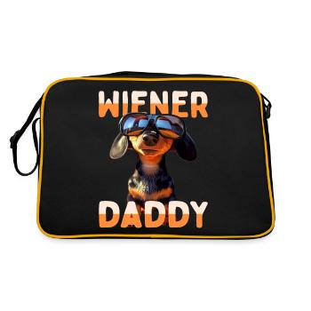 Viennese Daddy Dachshund Dad Dachshund Dad Father's Day - Retro Bag - black/gold - Back