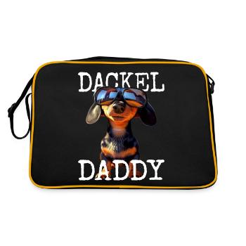 Dachshund Daddy Dachshund Dad Viennese Dad Father's Day - Retro Bag - black/gold - Back