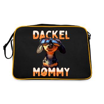 Teckel Maman Teckel Maman Viennoise Maman Fête des Mères - Sac Retro - noir/or - Dos