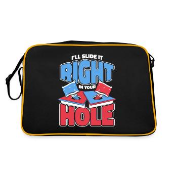 Schieben Sie es direkt in Ihr Loch Sitzsack-Spielbretter - Retro Tasche - Schwarz/Gold - Hinten