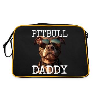 Pitbull Daddy Dad Fête des Pères Pitbull Terrier Dad - Sac Retro - noir/or - Dos