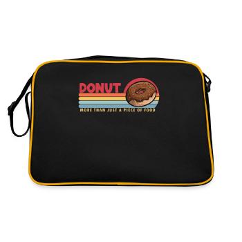 Donut mehr als ein Stück Essen Donut glasiert - Retro Tasche - Schwarz/Gold - Hinten
