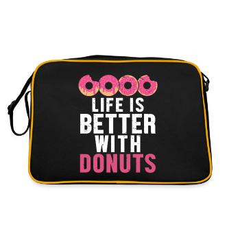 Life is Better With Donuts Doughnut Glazed Maker - Retro Bag - black/gold - Back