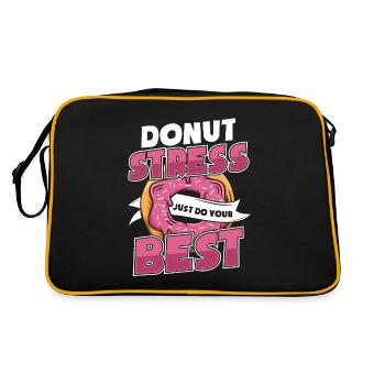 Donut-Stress mach einfach dein Bestes Donut-glasiert - Retro Tasche - Schwarz/Gold - Hinten