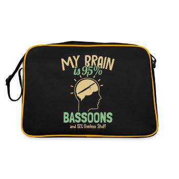 Mon cerveau est composé à 95% de bassons Musique d’instrument de basson - Sac Retro - noir/or - Dos