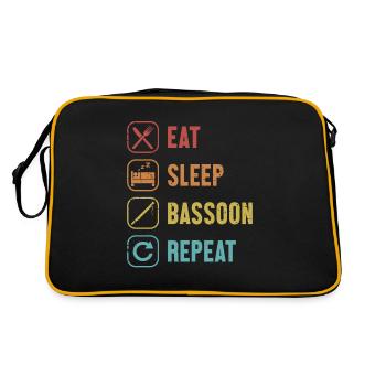 Manger Dormir Basson Répéter Musique Aerophone - Sac Retro - noir/or - Dos