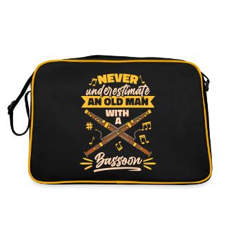 Ne sous-estimez jamais un vieil homme avec de la musique de basson - Sac Retro - noir/or - Dos