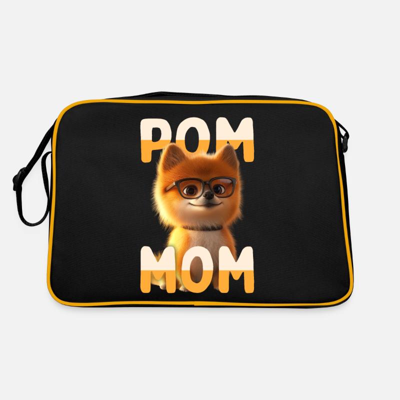 Pom Mom Zwergspitz Mommy Spitz Mama Muttertag Mom Retro Tasche