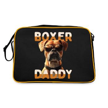 Allemand Boxer Papa Chien Papa Fête des Pères Boxer Papa - Sac Retro - noir/or - Dos