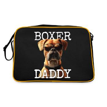Allemand Boxer Papa Chien Papa Fête des Pères Boxer Papa - Sac Retro - noir/or - Dos