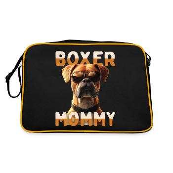 Deutscher Boxer Mom Mama Muttertag Boxer Mommy - Retro Tasche - Schwarz/Gold - Hinten