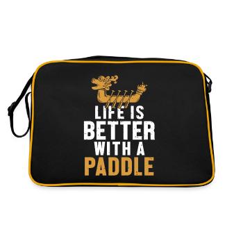 Life is Better with a Paddle Paddler Drummer - Retro Bag - black/gold - Back