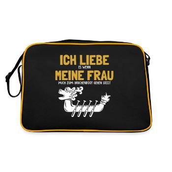 Ich liebe meine Frau Drachenboot Paddler Drummer - Sac Retro - noir/or - Dos