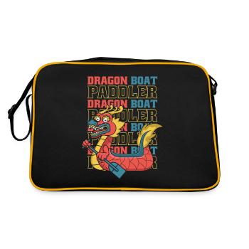 Dragon Boat Paddler Drummer Team Paddler Lover - Retro Bag - black/gold - Back