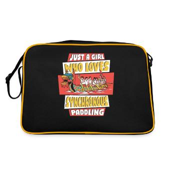 Une fille qui aime le canoë synchronisé - Sac Retro - noir/or - Dos
