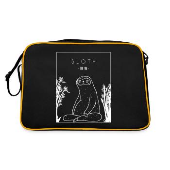 Sloth Chinese Hanzi Brown-Throated Pilosa - Retro Bag - black/gold - Back
