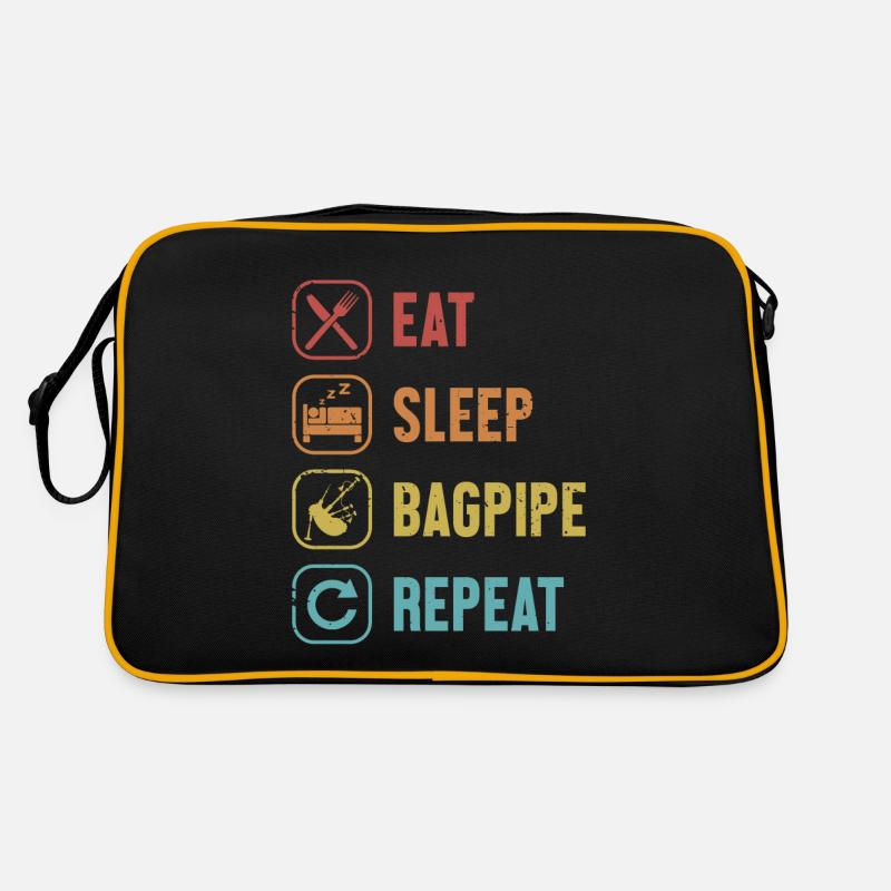 Eat Sleep Bagpipe Repeat Great Highland Blowpipe Retro Bag