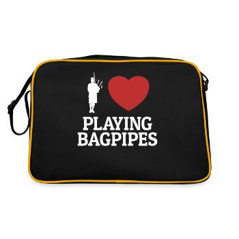 I love Playing Bagpipes Great Highland Blowpipe - Retro Bag - black/gold - Back
