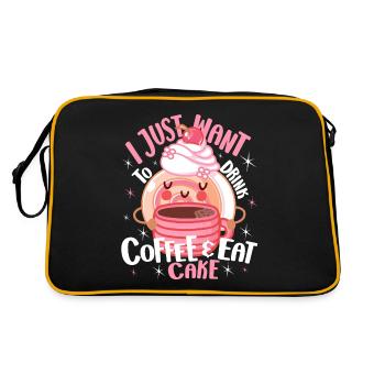 Cake Baker Just Want Eat Cake Cupcake - Sac Retro - noir/or - Dos